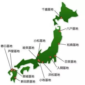 日本的軍事基地分布圖