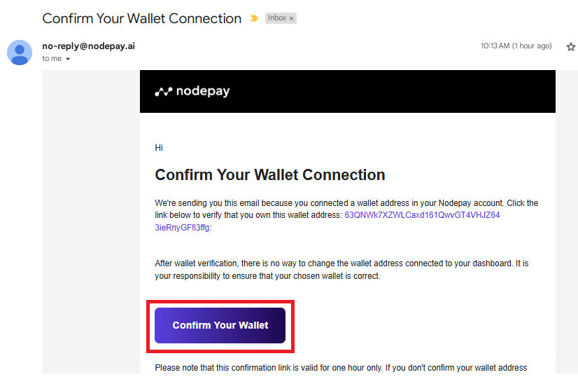 Nodepay Wallet Confirmation