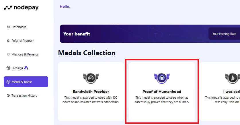 Nodepay - Proof of Humanhood Medals